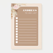 Boho Pampas Grass Tropical To Doリストのチェックリスト ポストイット (正面)