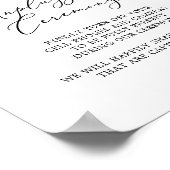 Boho Pampas Grass Unpluggedセレモニーのサイン ポスター (角)