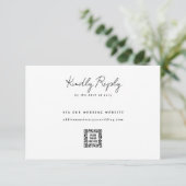 Boho Pampas Grass Website QRコード結婚ズ 出欠カード (スタンド正面)