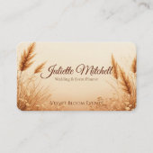 Boho Pampas Grass Wedding & Event Planner Business 名刺 (正面)