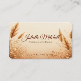 Boho Pampas Grass Wedding & Event Planner Business 名刺