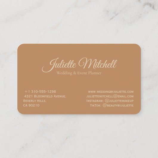 Boho Pampas Grass Wedding & Event Planner Business 名刺 (裏面)