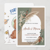 Boho Pampas Grass Wedding Invitation  招待状 (正面/裏面)