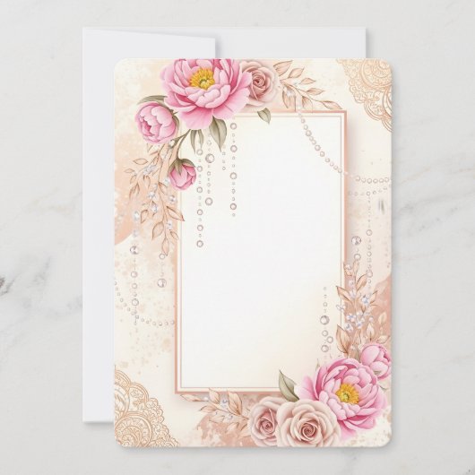 Boho Pampas Grass Wedding Invitation 招待状 (正面)