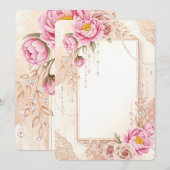 Boho Pampas Grass Wedding Invitation 招待状 (正面/裏面)