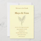 Boho Pampas Grass Wedding Invitation Minimalist 招待状 (正面)