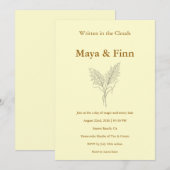 Boho Pampas Grass Wedding Invitation Minimalist 招待状 (正面/裏面)