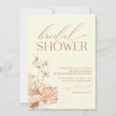 Boho Pampas Modern Bridal Shower floral Invitation 招待状 (正面)