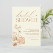 Boho Pampas Modern Bridal Shower floral Invitation 招待状 (スタンド正面)
