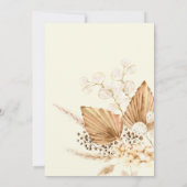Boho Pampas Modern Bridal Shower floral Invitation 招待状 (裏面)