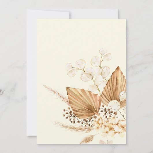 Boho Pampas Modern Bridal Shower floral Invitation 招待状 (裏面)