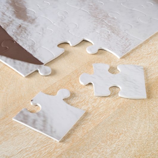 Boho pampas neutral pregnancy announcement  ジグソーパズル (側面)