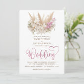 Boho Pampas & Orchid Wedding Invitation Foil (スタンド正面)