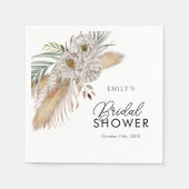 Boho Pampas & Palm Watercolor Bridal Shower スタンダードカクテルナプキン (正面)