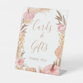 Boho Pampas pink Pumpkin cards & gifts sign 台座サイン (正面)