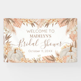 Boho Pampas Pumpkin bridal shower Welcome banner 横断幕