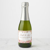 Boho Pampas Pumpkin pink Fall Sparkling Wine Label スパークリングワインラベル (正面)