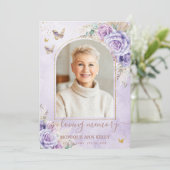 Boho Pampas Purpleフローラ写真葬儀記念館 サンキューカード (スタンド正面)