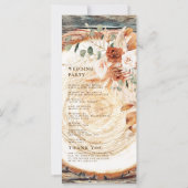 Boho Pampas Rustic Wood Slice Wedding Program  (裏面)