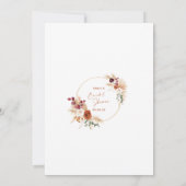 Boho Pampas Terracotta Bridal Shower Invitation 招待状 (裏面)