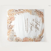 Boho Pampas White Pumpkin backdrop fall banner  タペストリー (正面(横))