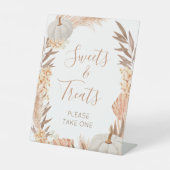 Boho Pampas white Pumpkin Sweets & Treats sign 台座サイン (正面)