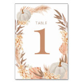 Boho Pampas white Pumpkin Table number テーブルナンバー (裏面)