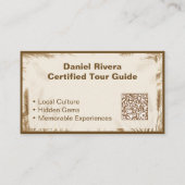 Boho Pampas Wilderness Earth Tone Tour Guide Beige 名刺 (正面)