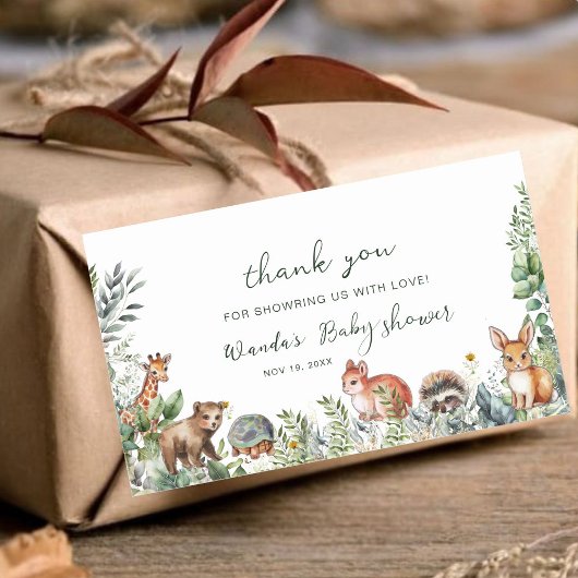 Boho Pampas Woodland赤ちゃんシャワーありがとう 長方形シール