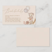 Boho PampassブックリクエストBear Balloon Baby Shower エンクロージャーカード (正面/裏面)