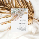 Boho Pampass & Floral Watercolor Wedding 招待状