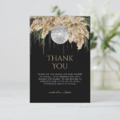 Boho Papmas Grass Disco Ball Black Baby Shower サンキューカード (スタンド正面)