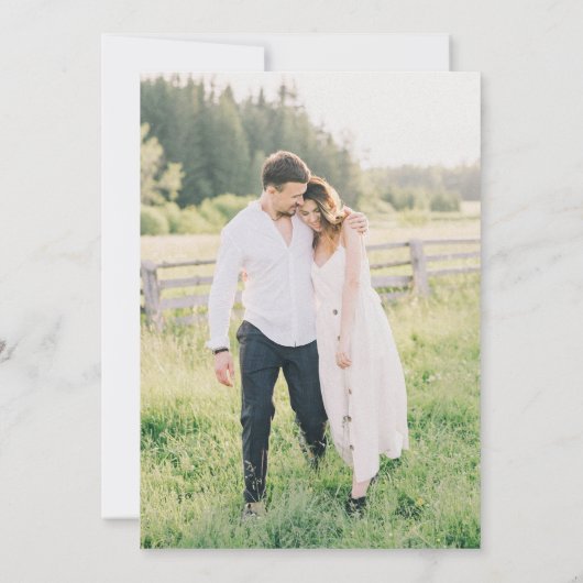 Boho Pastel牧草地の花の日付写真を保存 招待状 (裏面)