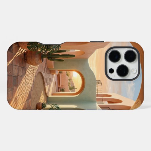 Boho Pastel iPhone 16 Pro Max Case | Sunny  iPhoneケース (裏面横)