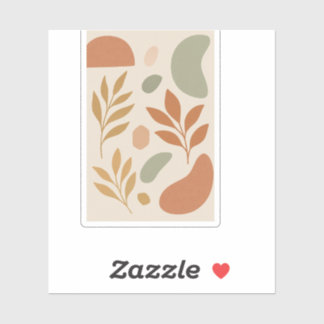 Boho Pastel Leaves Custom Sticker | Modern Botanic シール