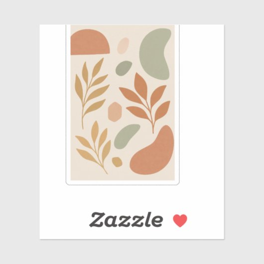 Boho Pastel Leaves Custom Sticker | Modern Botanic シール (シート)