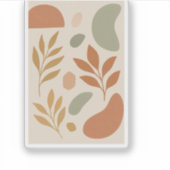 Boho Pastel Leaves Custom Sticker | Modern Botanic シール (正面)