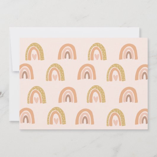 Boho Pastel Rainbow 1st Birthday Photo Thank You 招待状 (裏面)