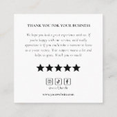 Boho Pastel Tiles Review Request social icons スクエア名刺 (裏面)
