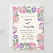 Boho Pastel Watercolor Florals Wedding 招待状 (正面)