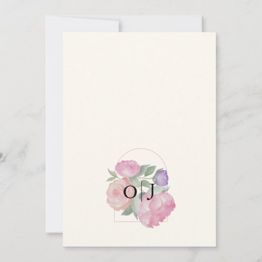 Boho Pastel Watercolor Florals Wedding 招待状 (裏面)