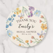 Boho Pastel Wildflower Bridal Shower Favor フェイバータグ (正面)