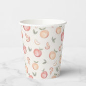 boho peach birthday or baby shower 紙コップ (左)