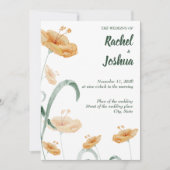 Boho Peach Wildflower & Sage Green Wedding 招待状 (正面)