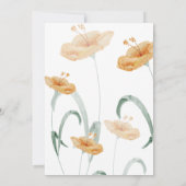 Boho Peach Wildflower & Sage Green Wedding 招待状 (裏面)