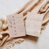 Boho Peachy Pink Simple Bridal Shower 招待状