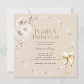 Boho Pearlsブライダルシャワー招待 招待状 (正面)