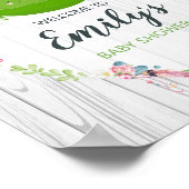 Boho Peas in a Pod赤ちゃんシャワー双子ウェルカムサイン ポスター (角)