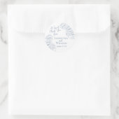 Boho Periwinkleフローラ結婚の感謝 ラウンドシール (バッグ)