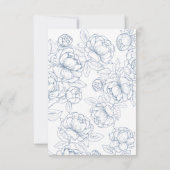 Boho Periwinkle Blueフローラ結婚の食事オプション 出欠カード (裏面)